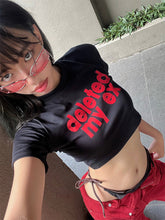 Bxoxo Streetwear Hip Hop Punk Rock vintage Sexy Women Crop Tops Grunge Gothic aesthetic Emo Girls Harajuku Slim Black O-Neck Baby Tops